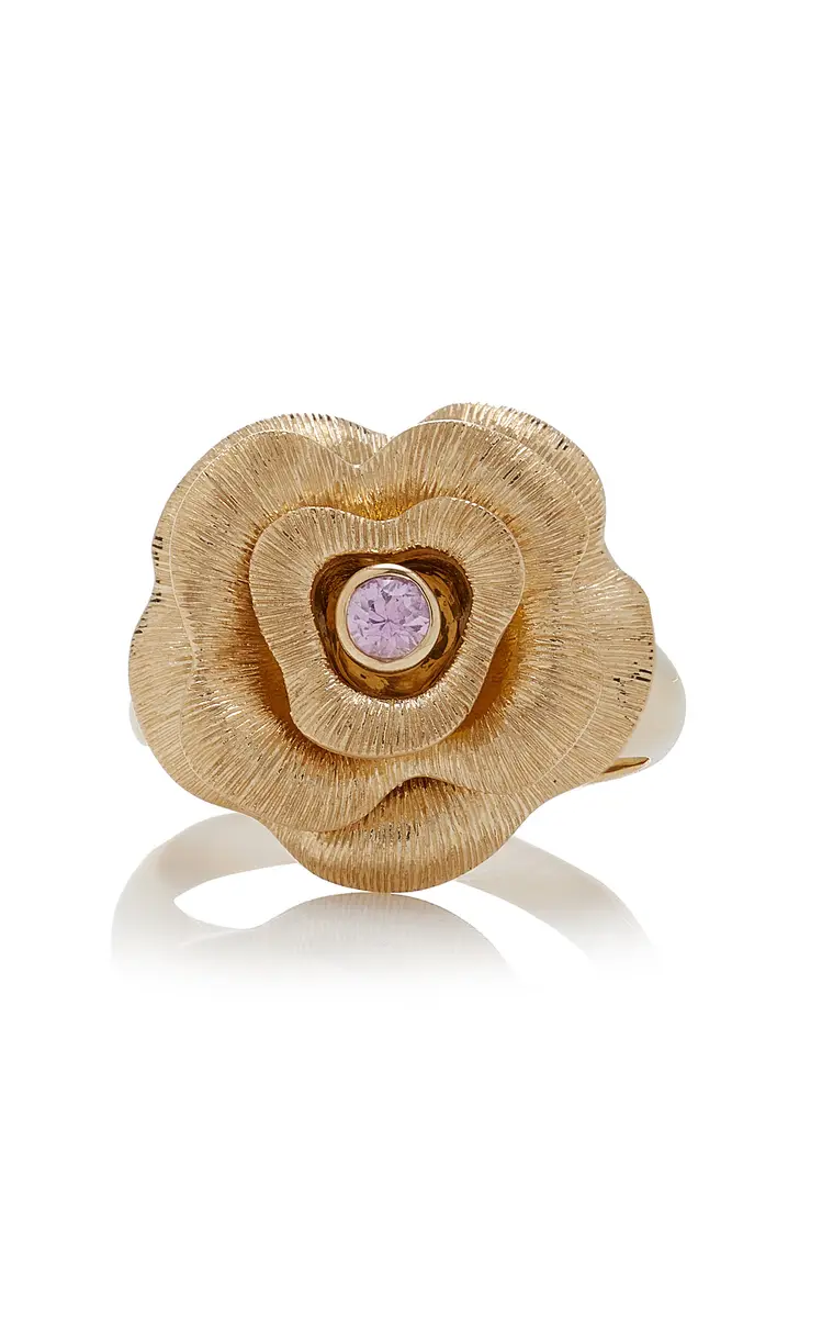 Sydney Evan Large 14K Yellow Gold Sapphire Ring | Thumbnail 6