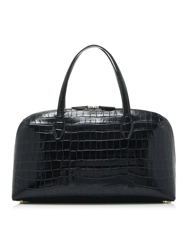 Lounge Medium Croc-Embossed Leather Tote Bag