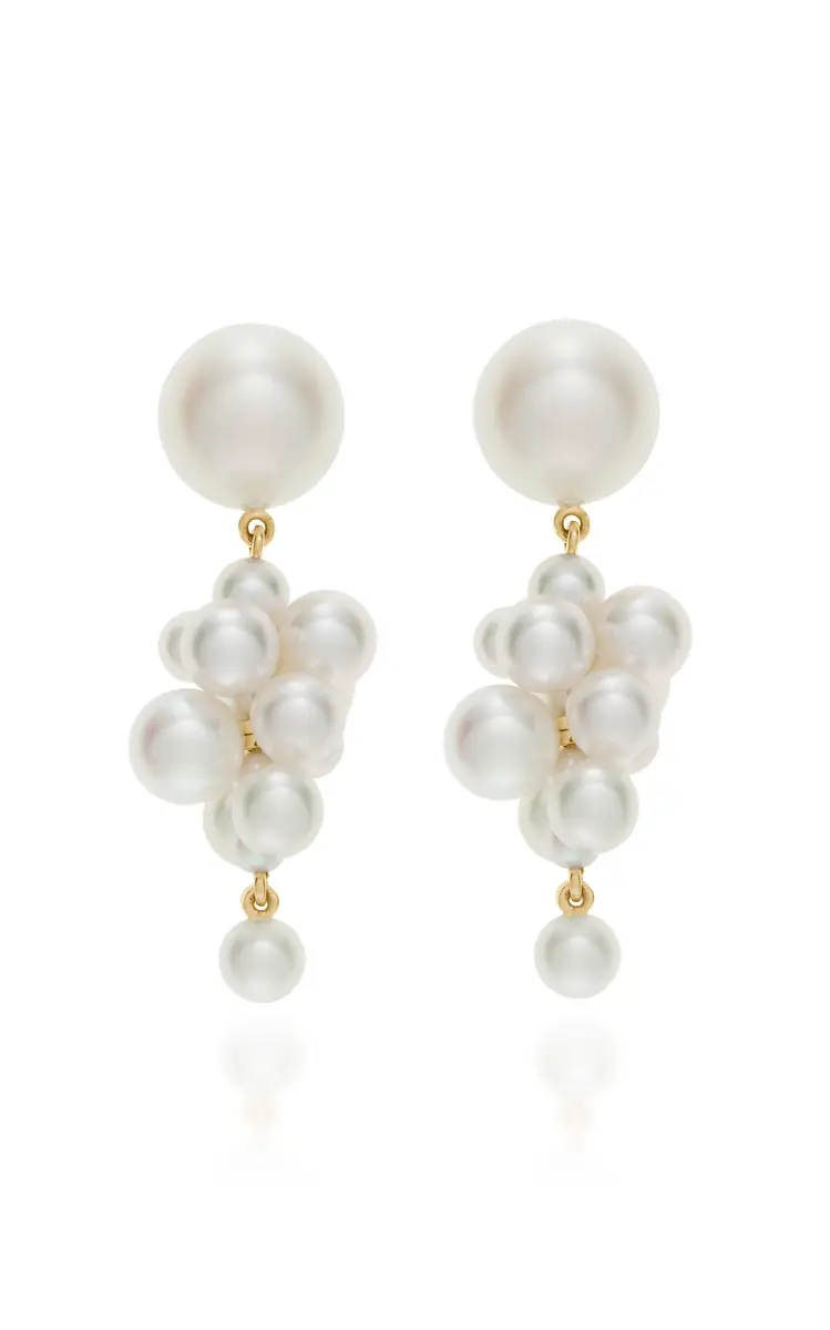 Sophie Bille Brahe Botticelli 14K Gold And Pearl Earrings | Thumbnail 4