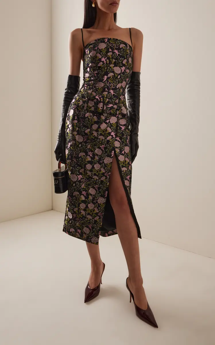 Wiederhoeft Julie Floral Jacquard Midi Dress - Multi | Thumbnail 7 Wiederhoeft Julie Floral Jacquard Midi Dress - Multi | Thumbnail 7