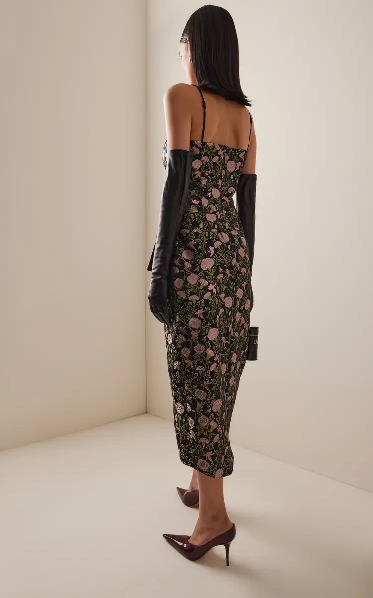 Wiederhoeft Julie Floral Jacquard Midi Dress - Multi | Thumbnail 8 Wiederhoeft Julie Floral Jacquard Midi Dress - Multi | Thumbnail 8
