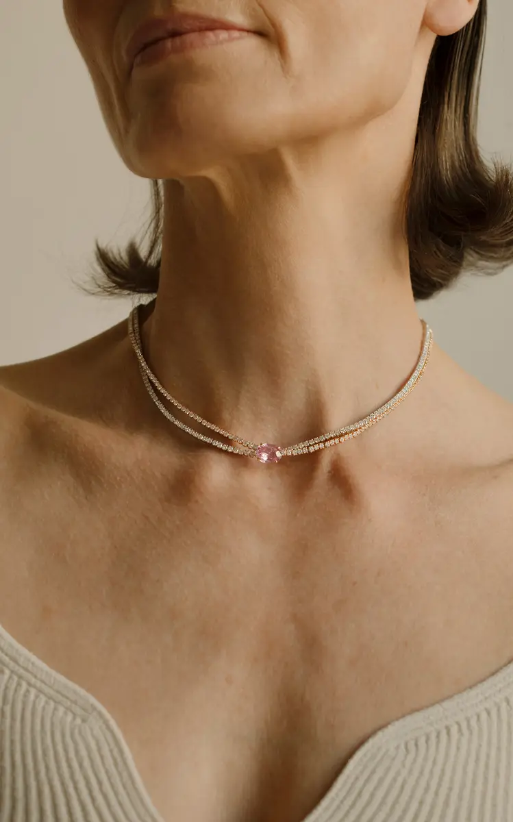 Anita Ko Hepburn 18K Rose Gold; Sapphire; and Diamond Necklace | Thumbnail 3