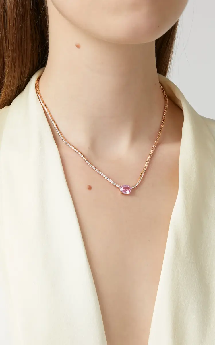 Anita Ko Hepburn 18K Rose Gold; Sapphire; and Diamond Necklace | Thumbnail 4