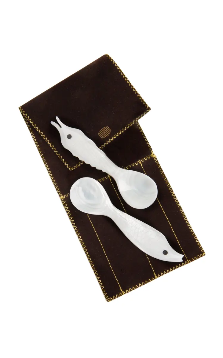 Gohar World Set-of-Two Sea Creatures Mother-of-Pearl Spoons | Thumbnail 2