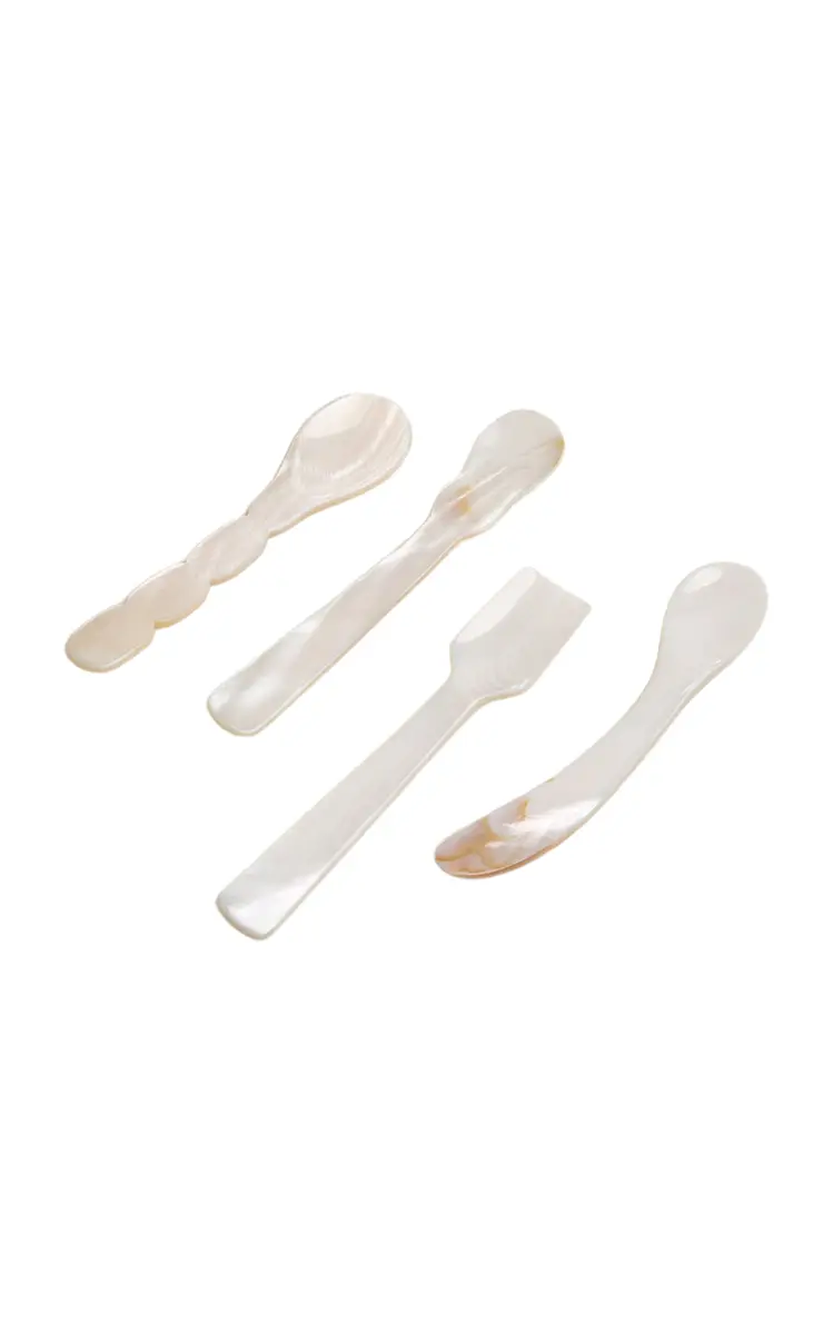 Gohar World Set-of-Four Mother-of-Pearl Spoons - White | Image 1 Gohar World Set-of-Four Mother-of-Pearl Spoons - White | Image 1