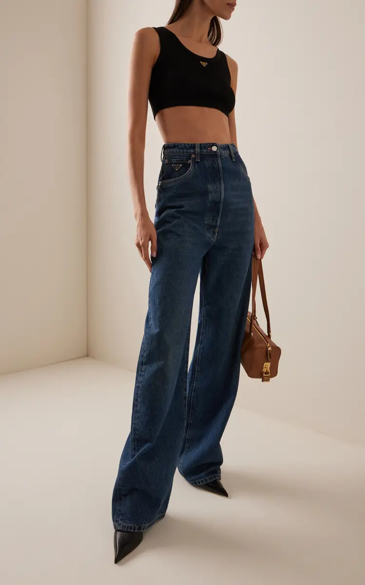 Prada Rigid High-Rise Wide-Leg Pants | Thumbnail 2 Prada Rigid High-Rise Wide-Leg Pants | Thumbnail 2