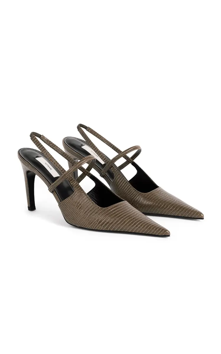 TOTEME Lizard-Embossed Leather Slingback Pumps | Thumbnail 3 TOTEME Lizard-Embossed Leather Slingback Pumps | Thumbnail 3