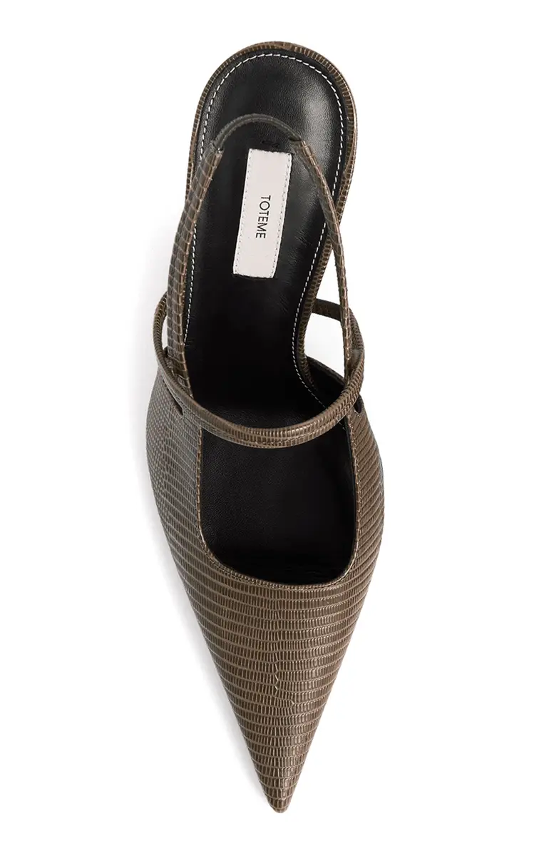 TOTEME Lizard-Embossed Leather Slingback Pumps | Thumbnail 4 TOTEME Lizard-Embossed Leather Slingback Pumps | Thumbnail 4