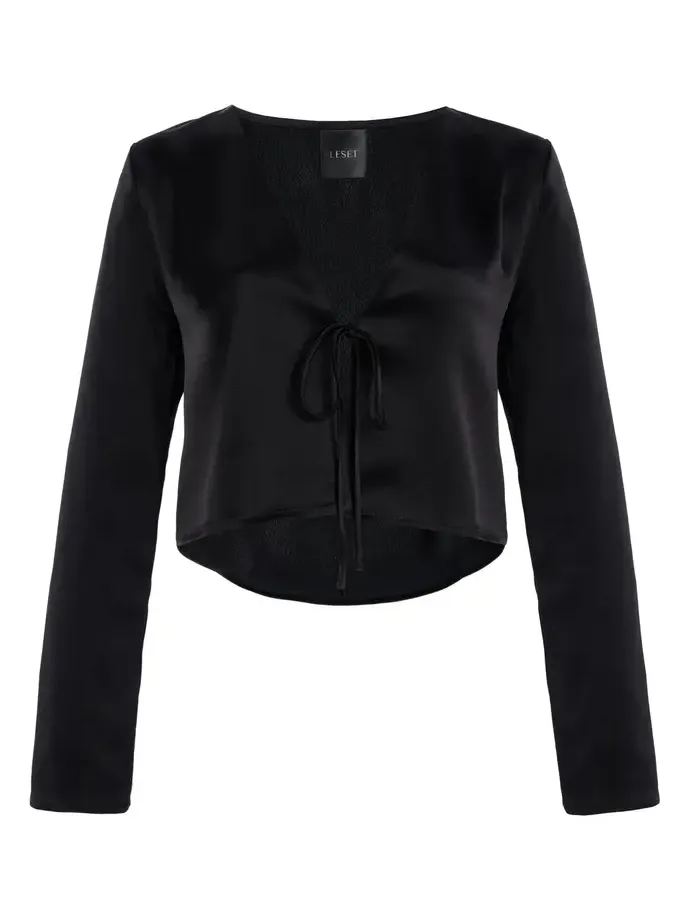 Barb Cropped Satin Top