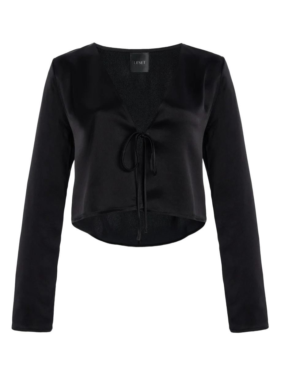 Barb Cropped Satin Top