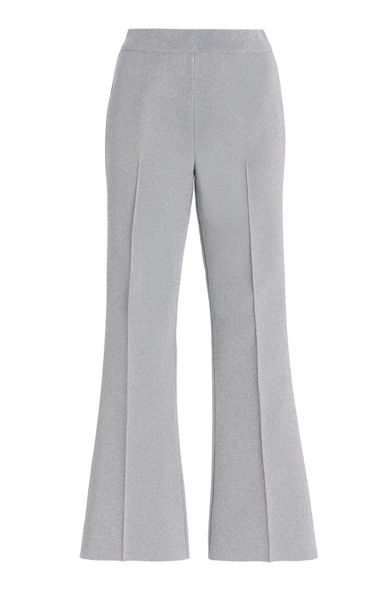 HIGH SPORT Exclusive Kick Metallic Cotton Knit Cropped Flared Pants | Thumbnail 6