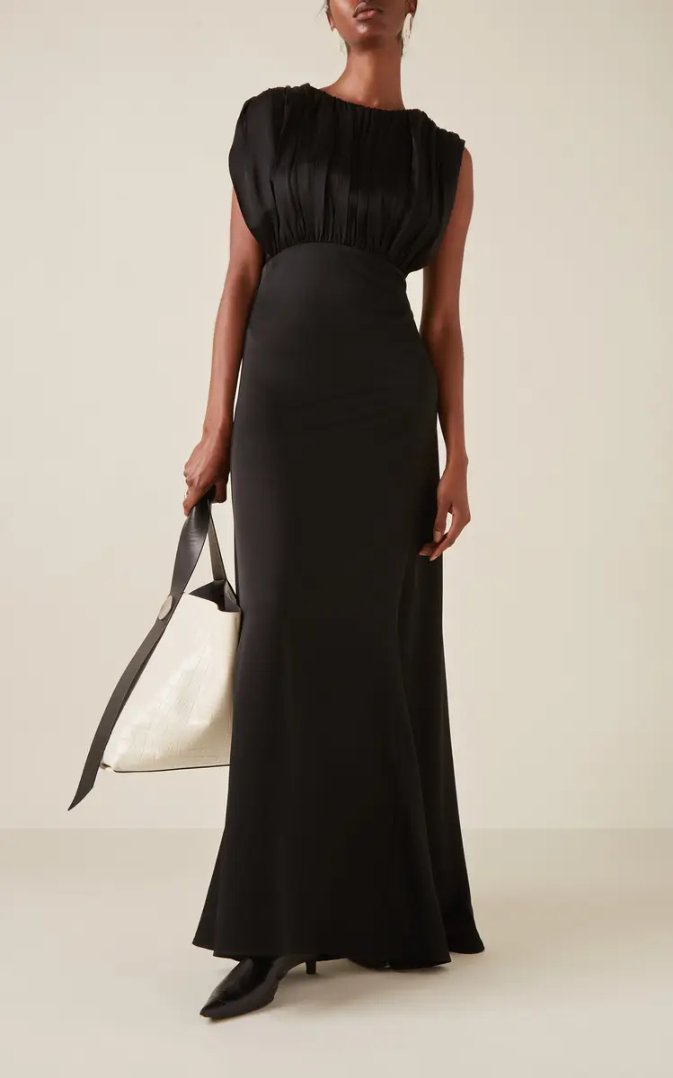 Jil Sander Ruched Satin Maxi Dress | Thumbnail 6 Jil Sander Ruched Satin Maxi Dress | Thumbnail 6