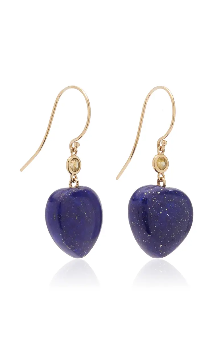 Haute Victoire 14K Yellow Gold Lapis; Sapphire Earrings | Thumbnail 3