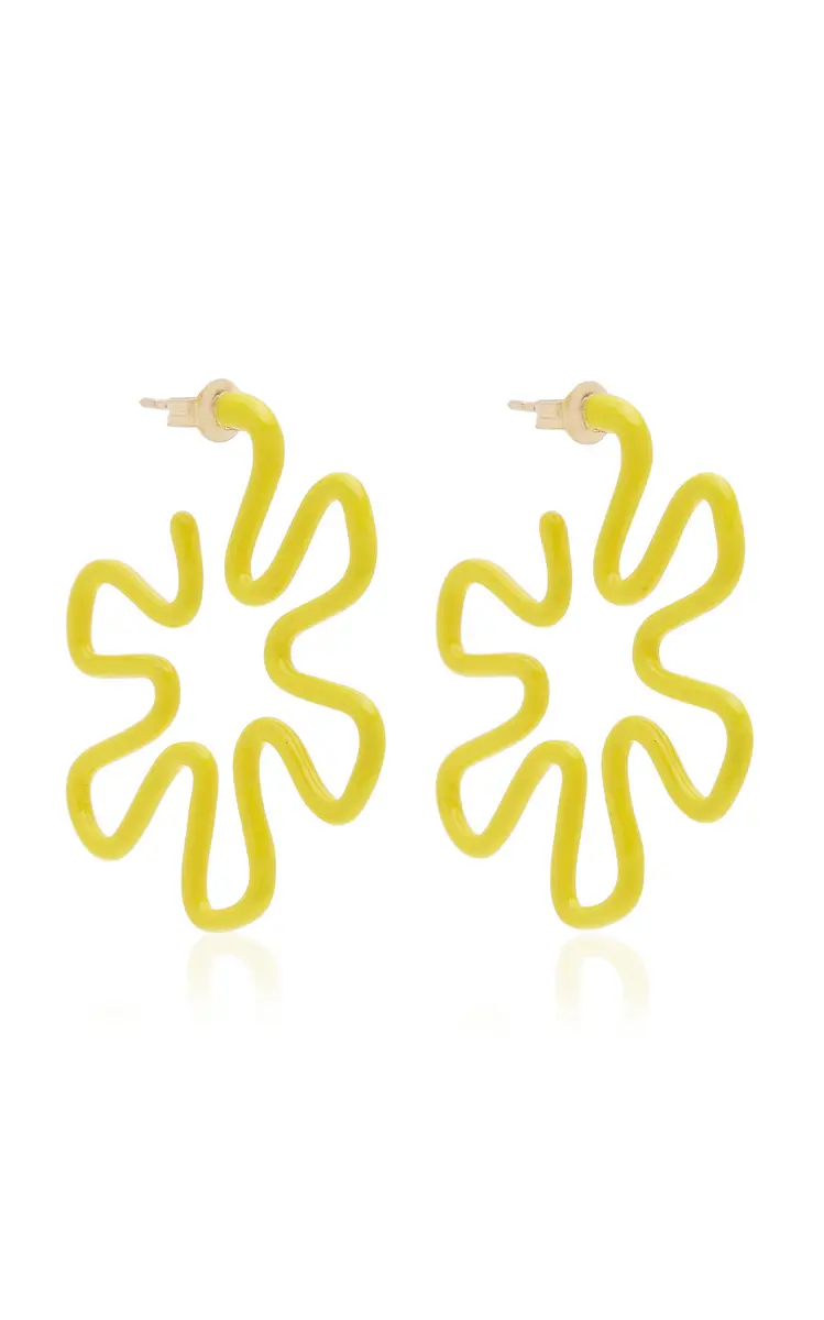 Bea Bongiasca B 9K Yellow Gold Enameled Earrings