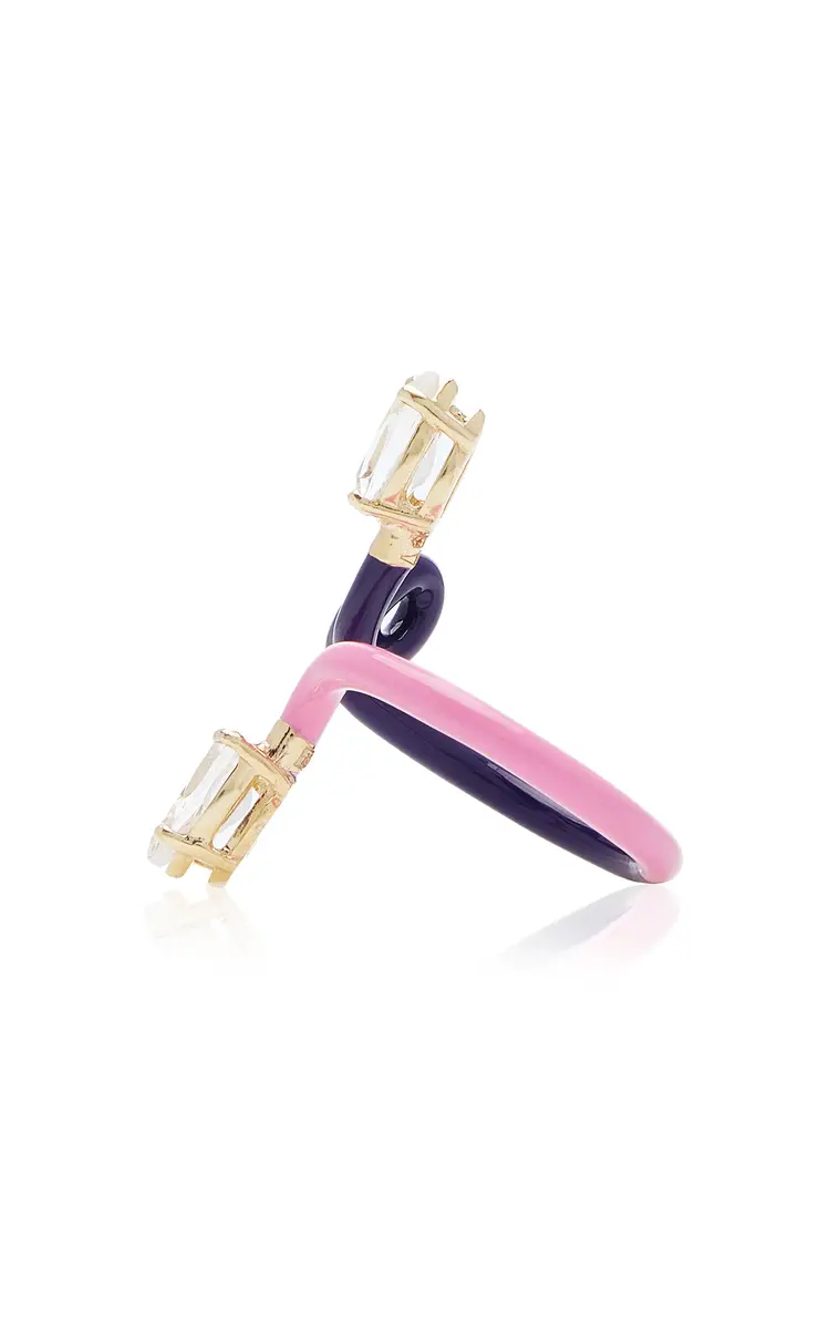 Bea Bongiasca B 9K Yellow Gold Crystal Enameled Double Vine Ring | Thumbnail 5