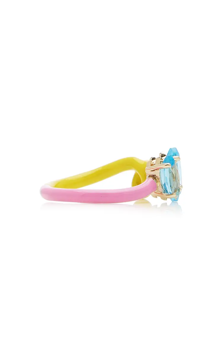 Bea Bongiasca B 9K Yellow Gold Amethyst Enameled Double Vine Ring | Thumbnail 5