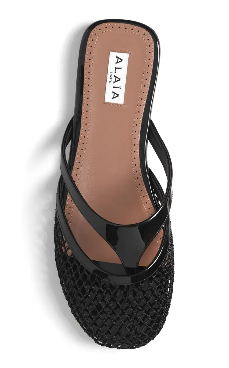 ALAÏA Fishnet Mules - Black | Thumbnail 3 ALAÏA Fishnet Mules - Black | Thumbnail 3