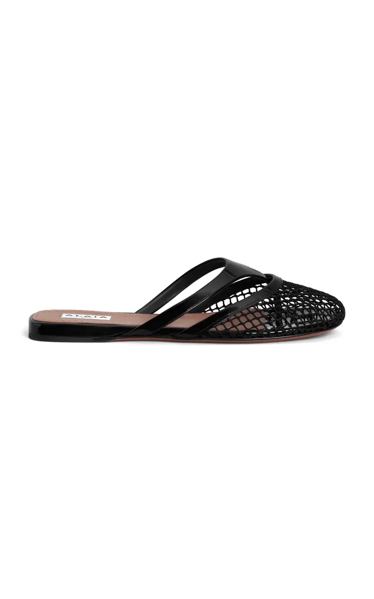 Fishnet Mules - Black
