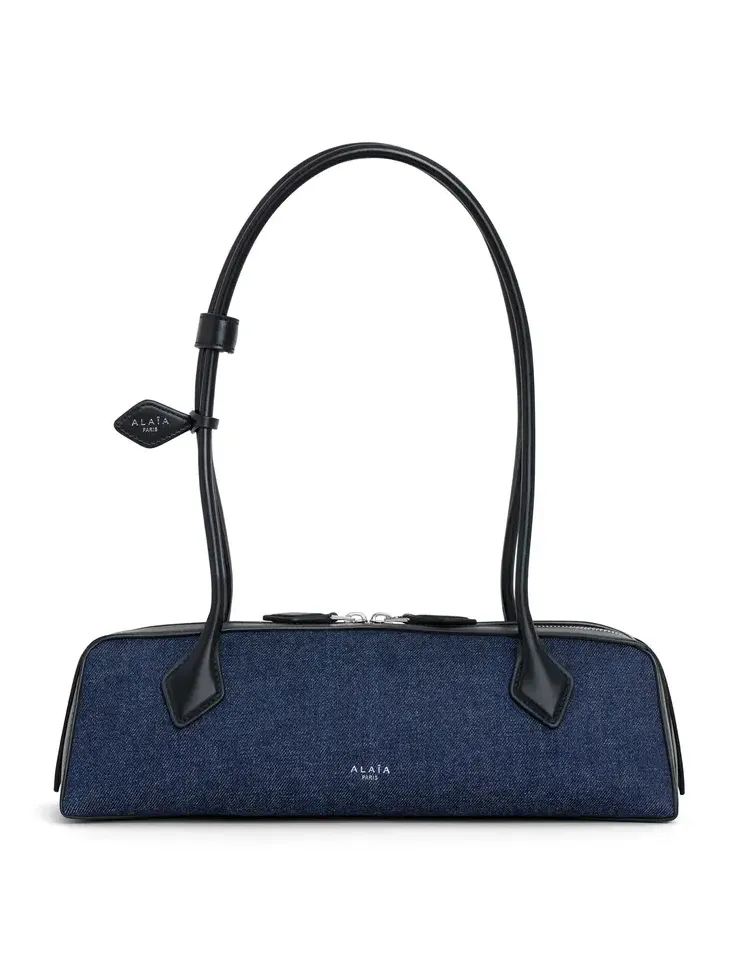 Alaïa Le Teckel Medium Denim Shoulder Bag