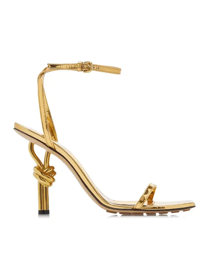 Knot Metallic-Leather Sandals