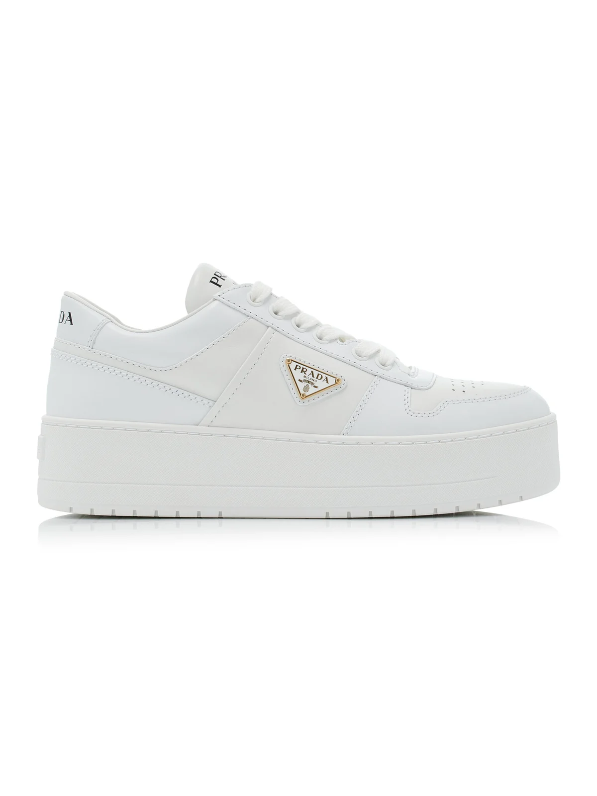 Prada Downtown Platform Leather Sneakers