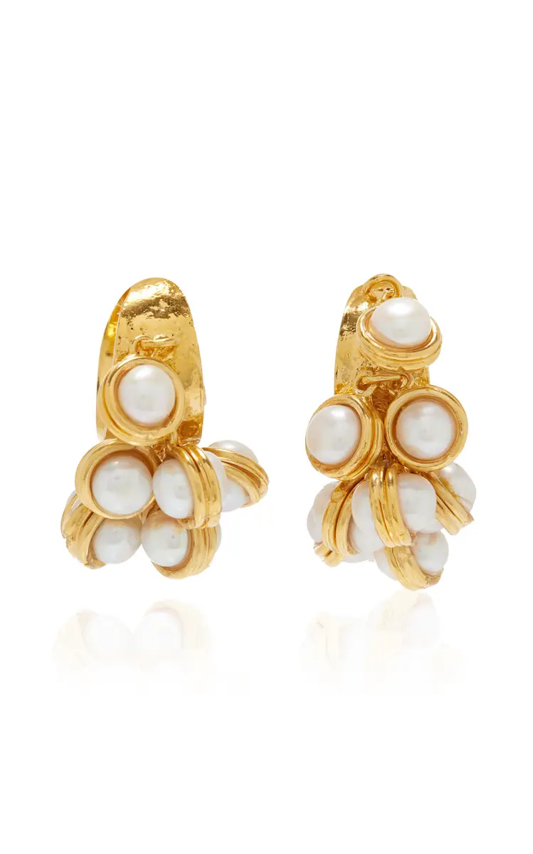 Sylvia Toledano Mini Candies Pearl 22K Gold-Plated Earrings | Thumbnail 4 Sylvia Toledano Mini Candies Pearl 22K Gold-Plated Earrings | Thumbnail 4