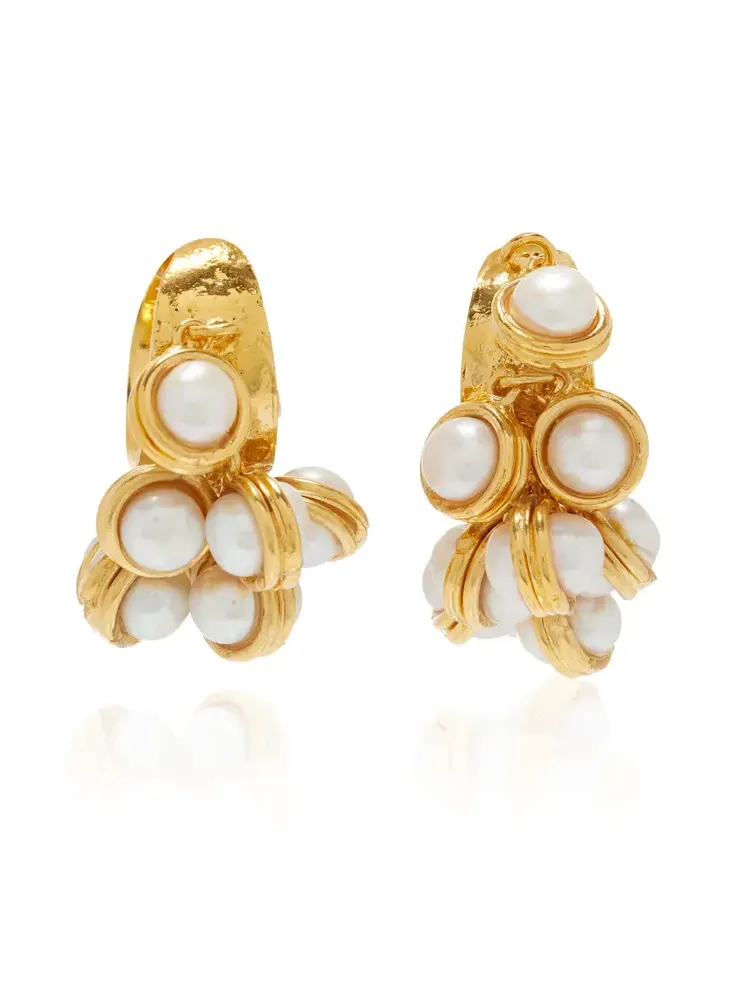Sylvia Toledano Mini Candies Pearl 22K Gold-Plated Earrings