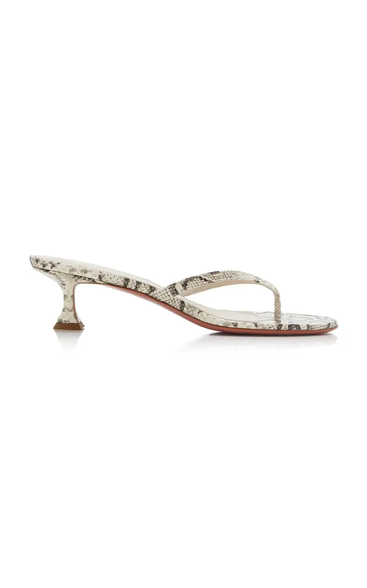 Amina Muaddi Juliette Snake-Effect Leather Sandals | Thumbnail 6 Amina Muaddi Juliette Snake-Effect Leather Sandals | Thumbnail 6