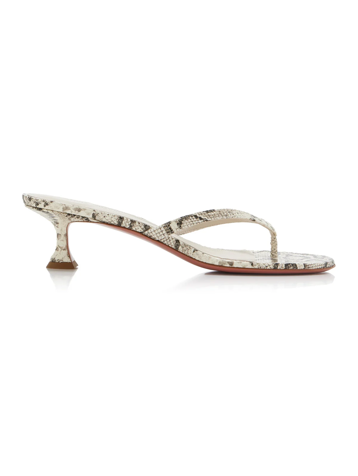 Amina Muaddi Juliette Snake-Effect Leather Sandals