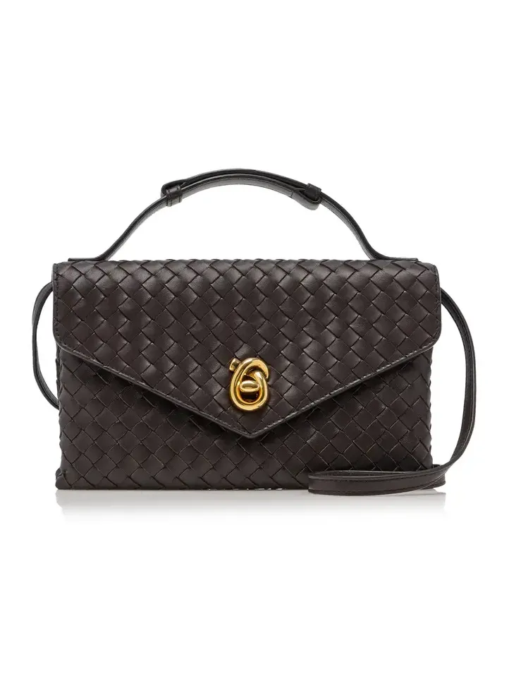 Knot-Lock Intecciato Leather Clutch
