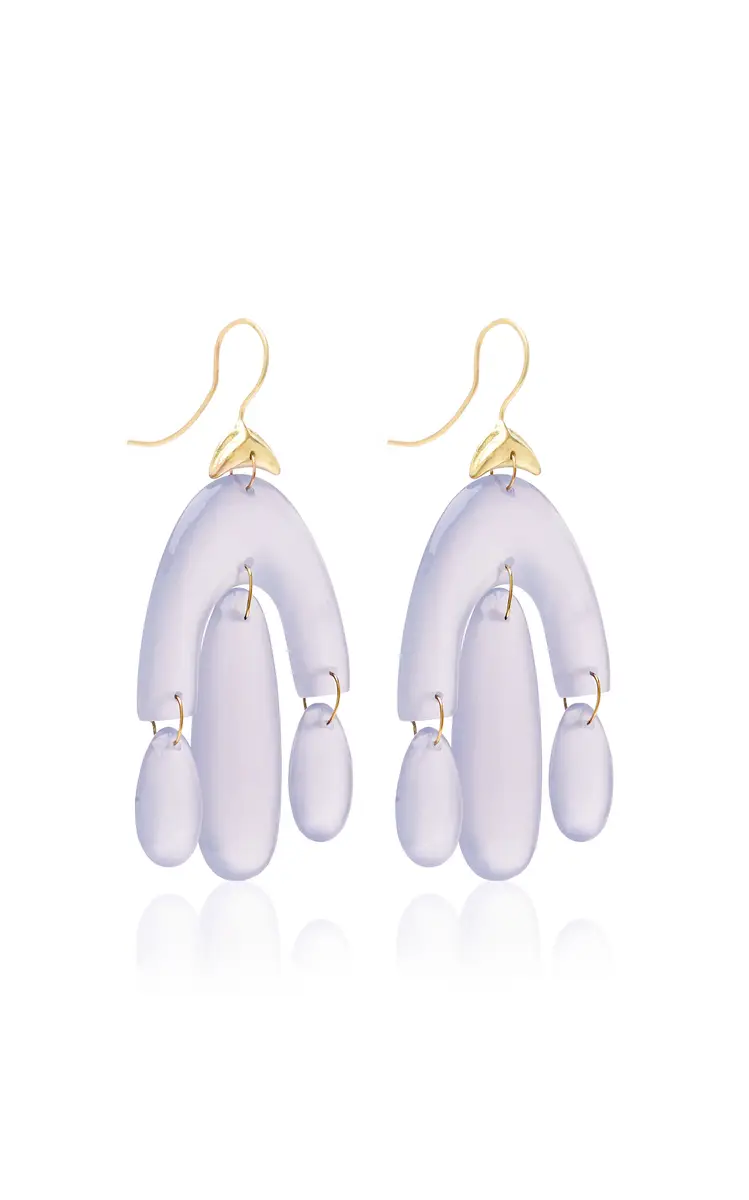 TEN THOUSAND THINGS Mini 18K Yellow Gold Chalcedony Earrings | Thumbnail 3