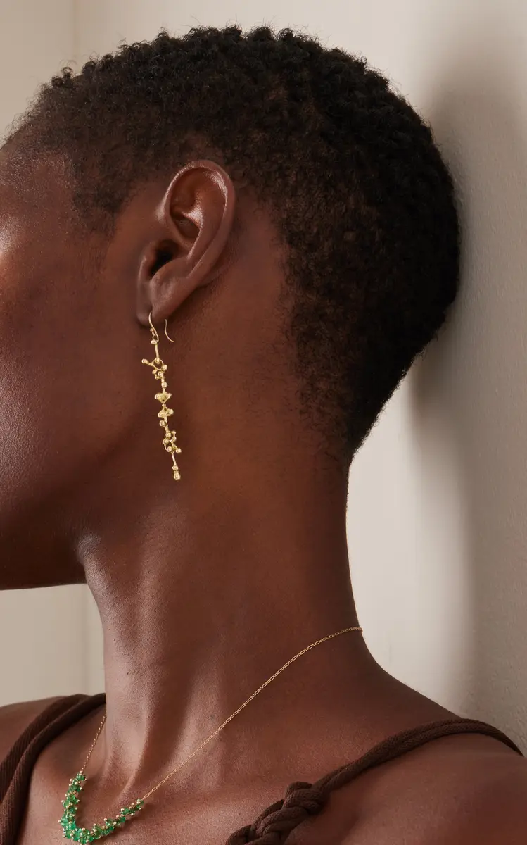 TEN THOUSAND THINGS Long Molten Cluster 18K Yellow Gold Earrings | Thumbnail 2 TEN THOUSAND THINGS Long Molten Cluster 18K Yellow Gold Earrings | Thumbnail 2