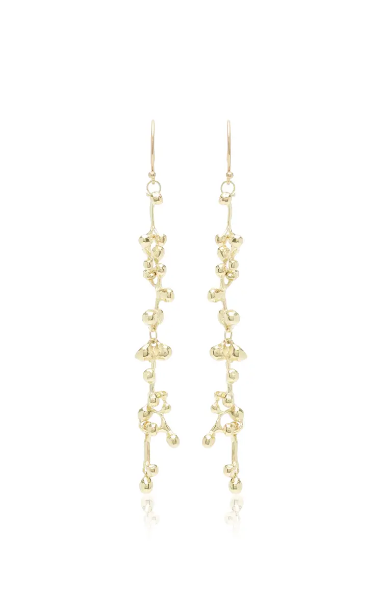 TEN THOUSAND THINGS Long Molten Cluster 18K Yellow Gold Earrings | Thumbnail 4 TEN THOUSAND THINGS Long Molten Cluster 18K Yellow Gold Earrings | Thumbnail 4