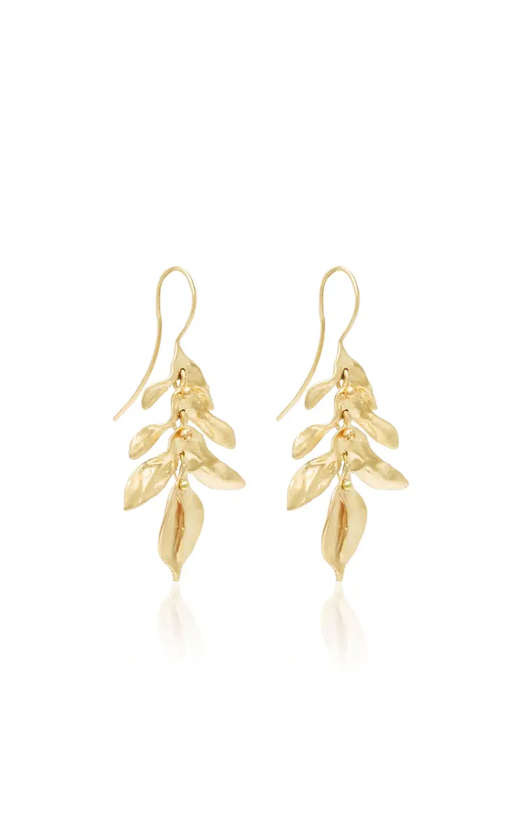 TEN THOUSAND THINGS Short Wild Fern 10K Yellow Gold Earrings | Thumbnail 3 TEN THOUSAND THINGS Short Wild Fern 10K Yellow Gold Earrings | Thumbnail 3