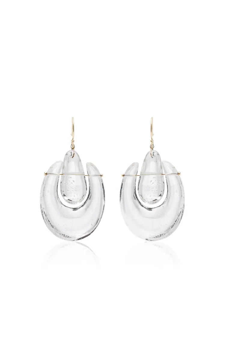 O'Keefe 18K Yellow Gold Crystal Quartz Earrings O'Keefe 18K Yellow Gold Crystal Quartz Earrings