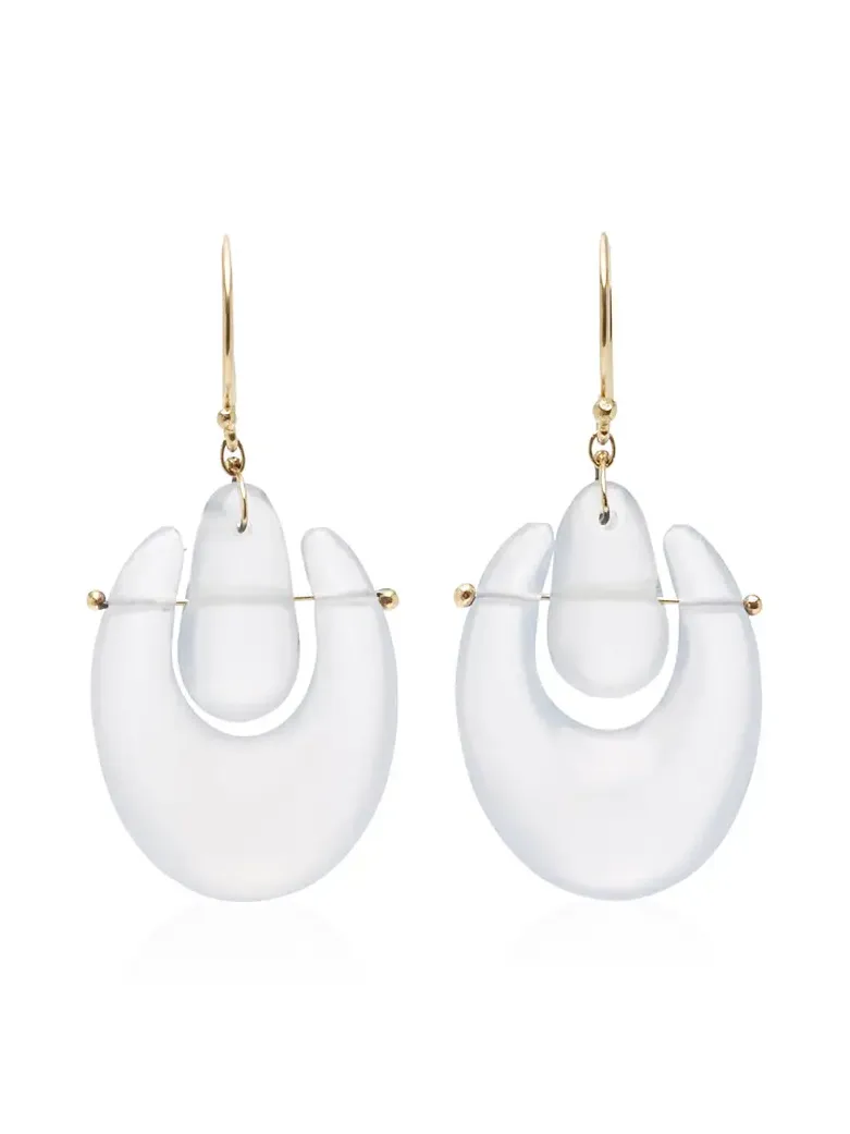 Small O'Keefe 18K Yellow Gold Chalcedony Earrings Small O'Keefe 18K Yellow Gold Chalcedony Earrings