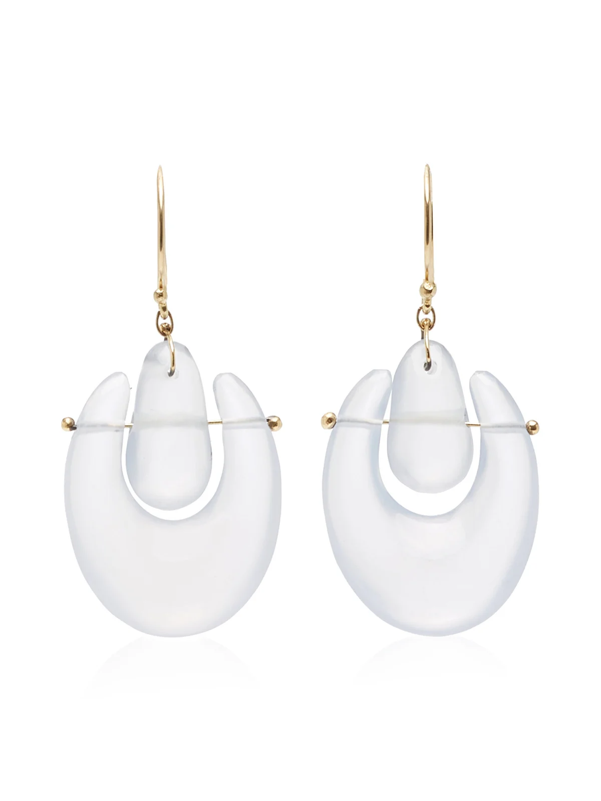 TEN THOUSAND THINGS Small O'Keefe 18K Yellow Gold Chalcedony Earrings