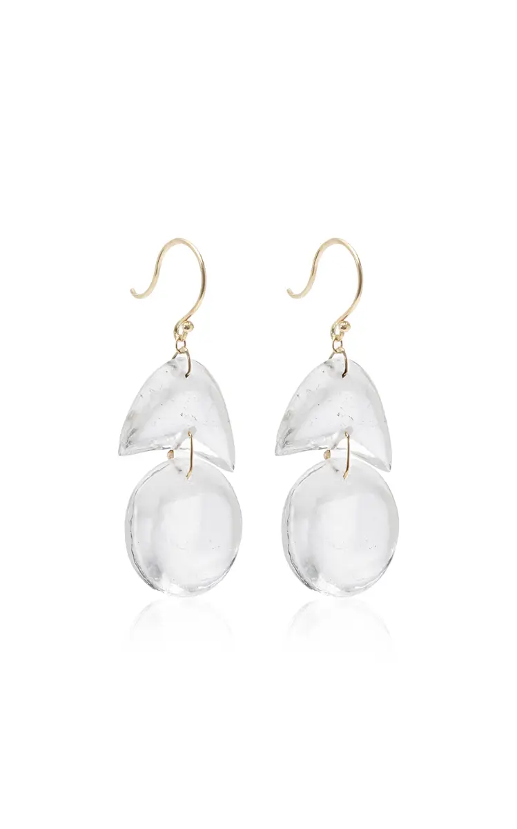 TEN THOUSAND THINGS Tiny Arps 18K Yellow Gold Crystal Quartz Earrings | Thumbnail 3