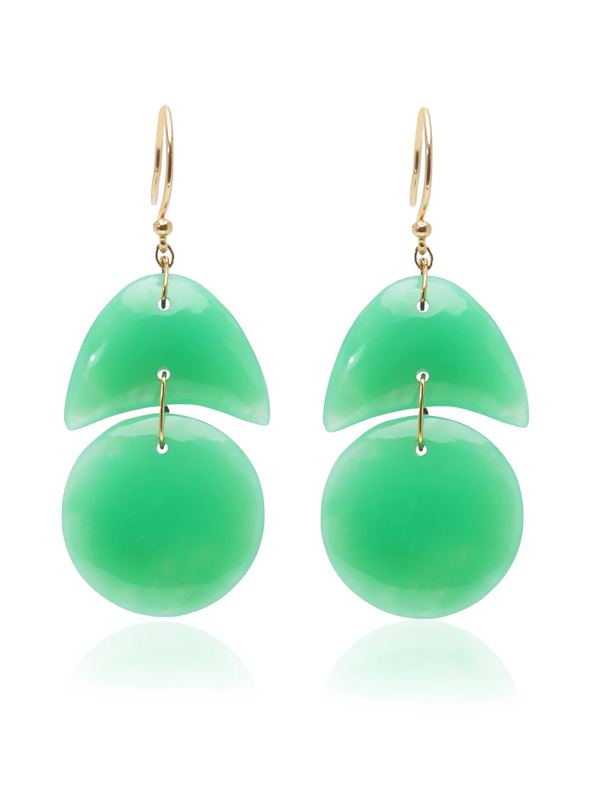 TEN THOUSAND THINGS Tiny Arps 18K Yellow Gold Chrysoprase Earrings