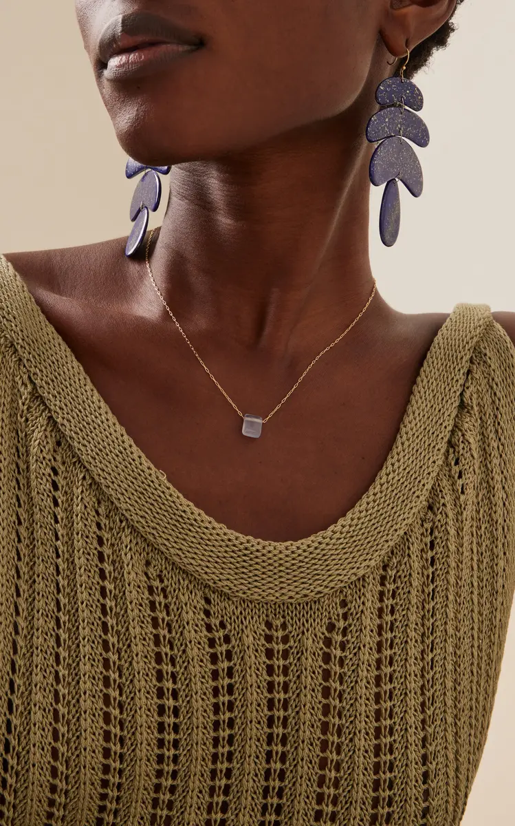 TEN THOUSAND THINGS Chiclet 18K Yellow Gold Chalcedony Necklace | Thumbnail 2 TEN THOUSAND THINGS Chiclet 18K Yellow Gold Chalcedony Necklace | Thumbnail 2
