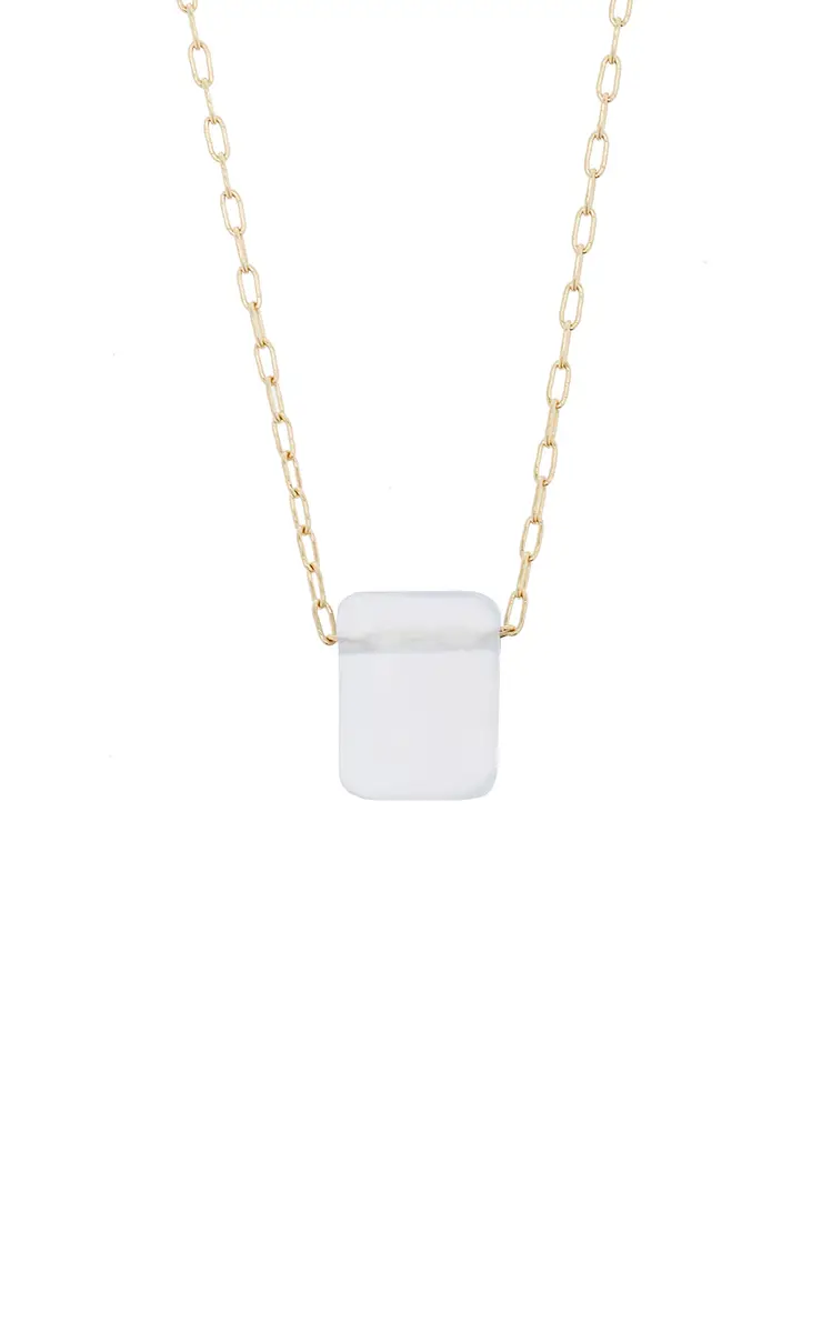 TEN THOUSAND THINGS Chiclet 18K Yellow Gold Chalcedony Necklace | Thumbnail 3 TEN THOUSAND THINGS Chiclet 18K Yellow Gold Chalcedony Necklace | Thumbnail 3