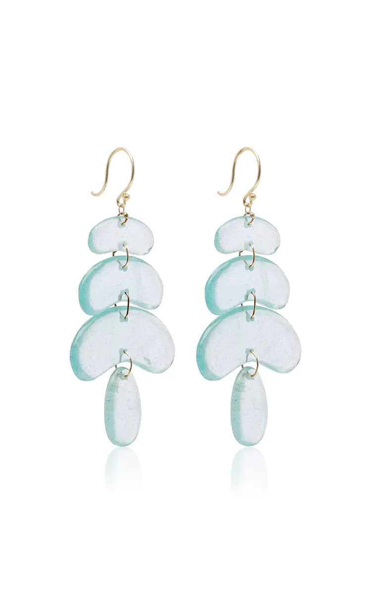 TEN THOUSAND THINGS Small Totem 18K Yellow Gold Aquamarine Earrings | Thumbnail 3 TEN THOUSAND THINGS Small Totem 18K Yellow Gold Aquamarine Earrings | Thumbnail 3