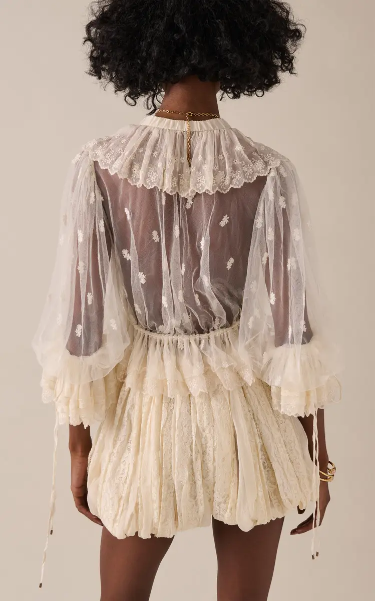 Chloé Ruffled Embroidered Lace Top | Thumbnail 12 Chloé Ruffled Embroidered Lace Top | Thumbnail 12