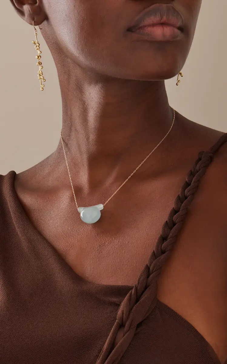TEN THOUSAND THINGS Etruscan 14K Yellow Gold Aquamarine Necklace | Thumbnail 2