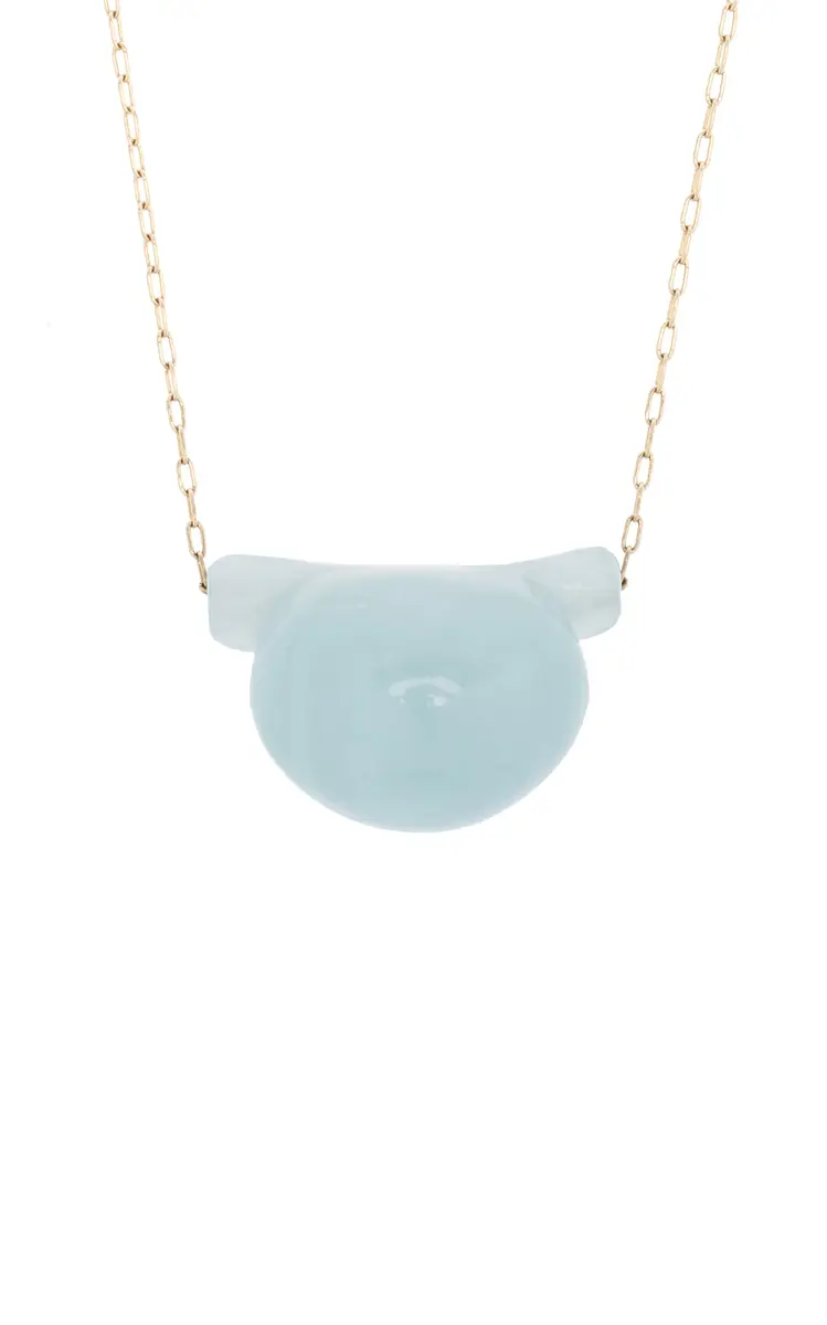 TEN THOUSAND THINGS Etruscan 14K Yellow Gold Aquamarine Necklace | Thumbnail 3