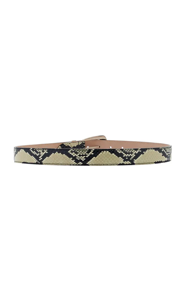 Khaite Benny Python-Embossed Leather Belt | Thumbnail 3 Khaite Benny Python-Embossed Leather Belt | Thumbnail 3