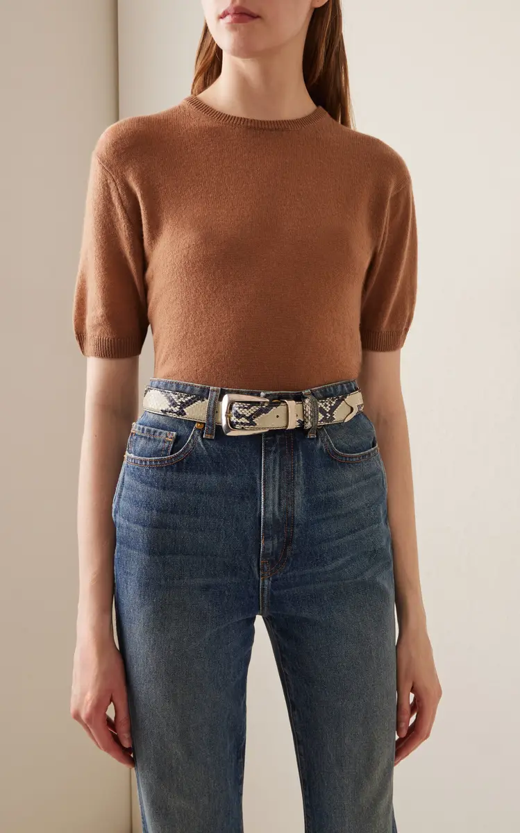 Khaite Benny Python-Embossed Leather Belt | Thumbnail 4 Khaite Benny Python-Embossed Leather Belt | Thumbnail 4