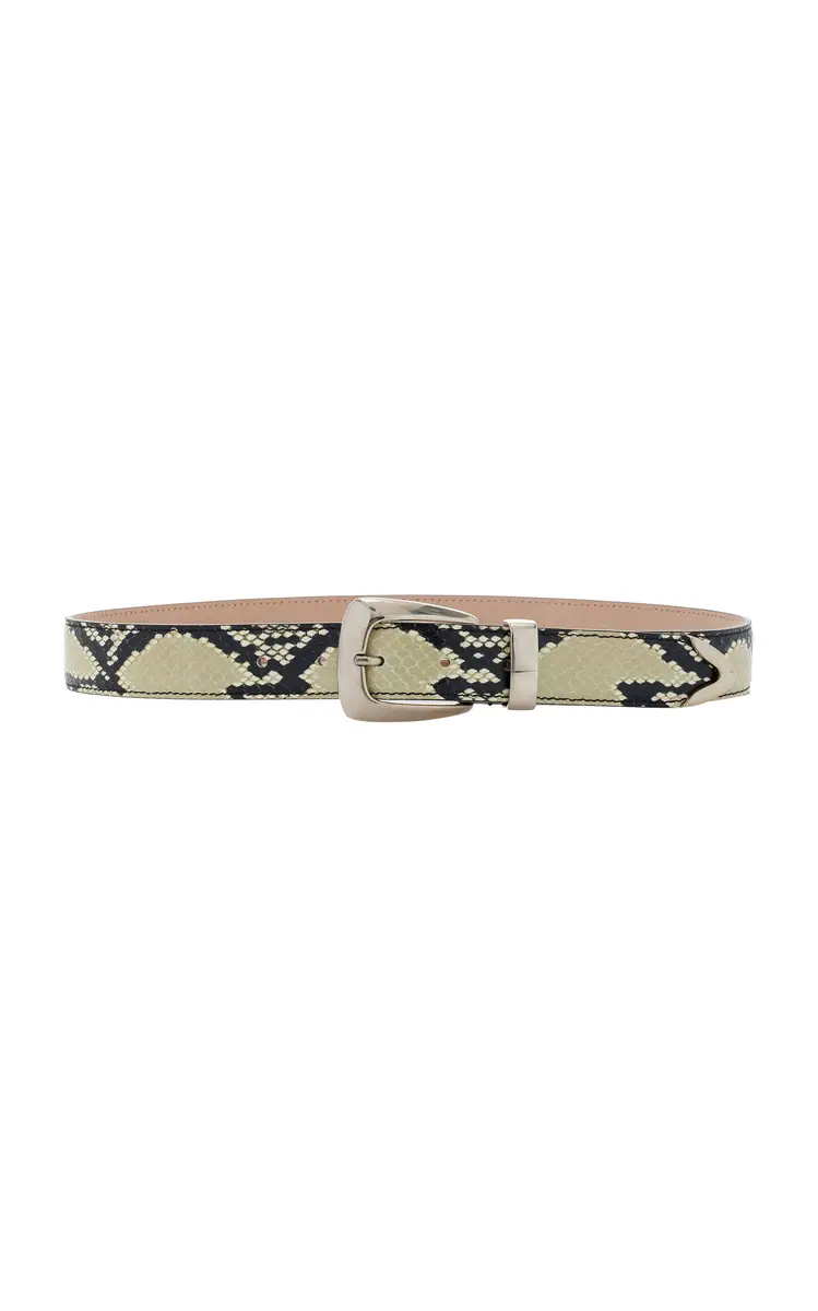Khaite Benny Python-Embossed Leather Belt | Thumbnail 1 Khaite Benny Python-Embossed Leather Belt | Thumbnail 1