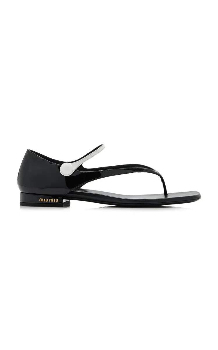 Miu Miu Leather Sandals | Thumbnail 6 Miu Miu Leather Sandals | Thumbnail 6