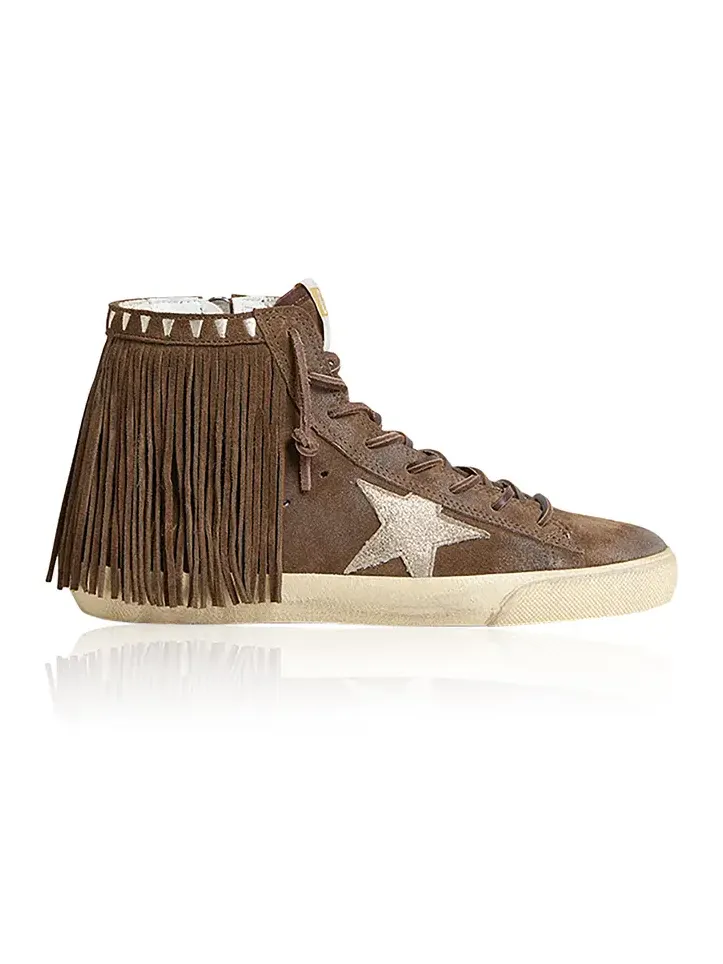Golden Goose Francy Fringed Suede Sneakers